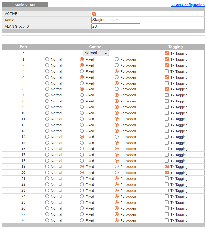 Switch VLAN 1 preparation